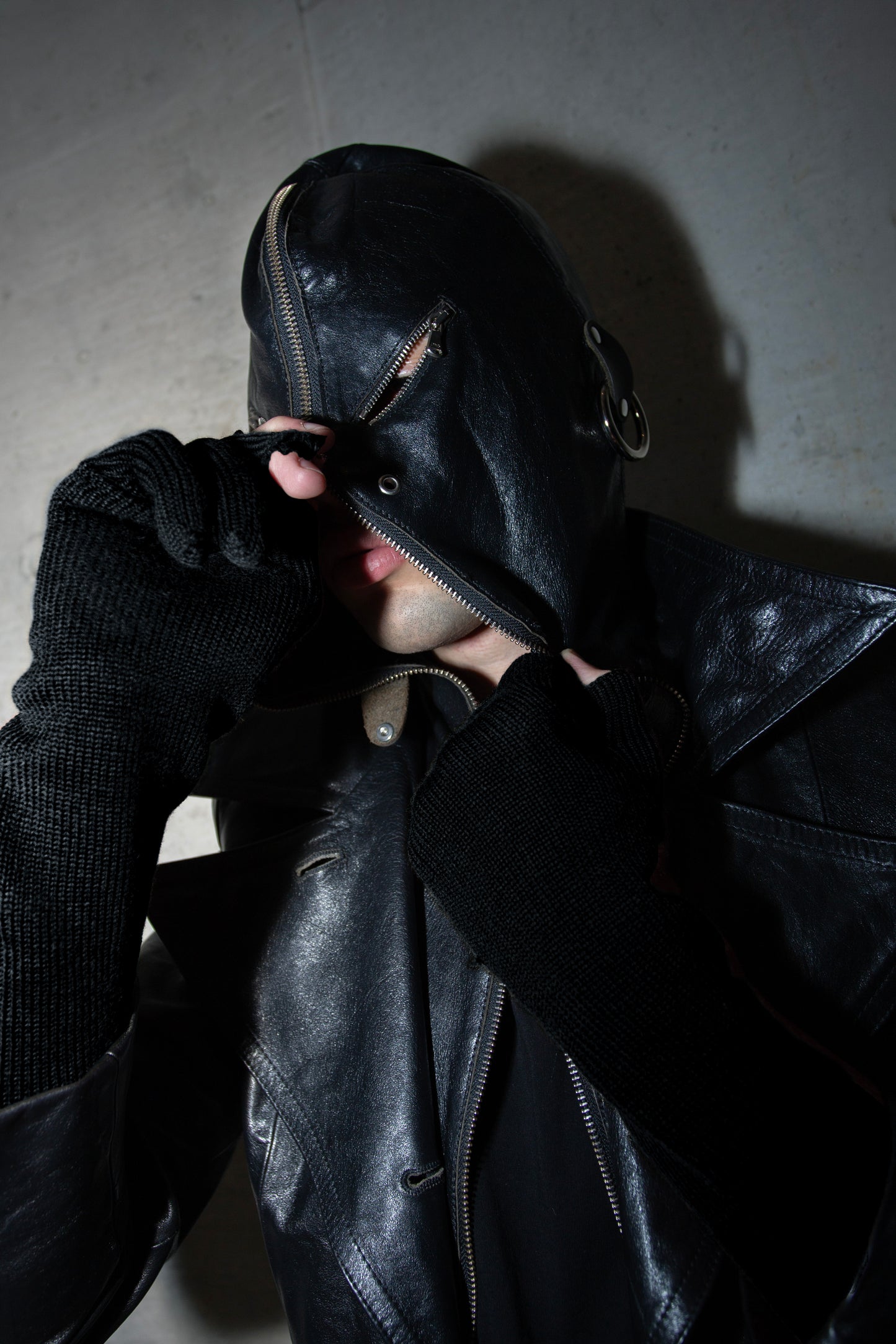 Vetements SS19 Leather Gimp Mask Trench Coat