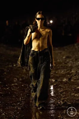 Balenciaga SS23 Mudshow Runway Sample Super Destroyed Denim Jacket