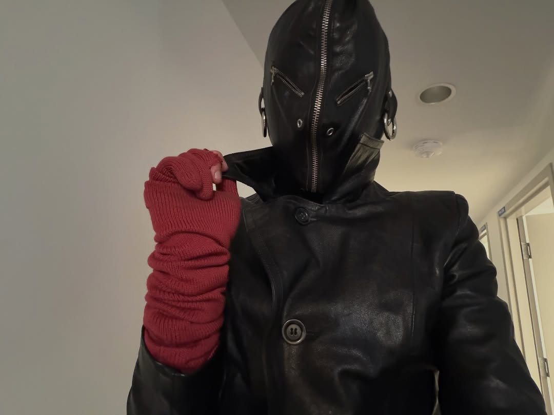 Vetements SS19 Leather Gimp Mask Trench Coat