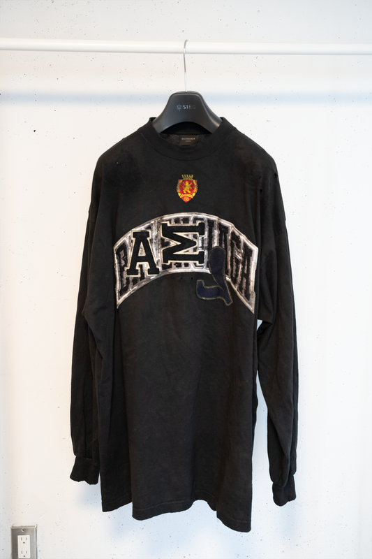 Balenciaga Skater Long Sleeve shirt with Sample Distressing