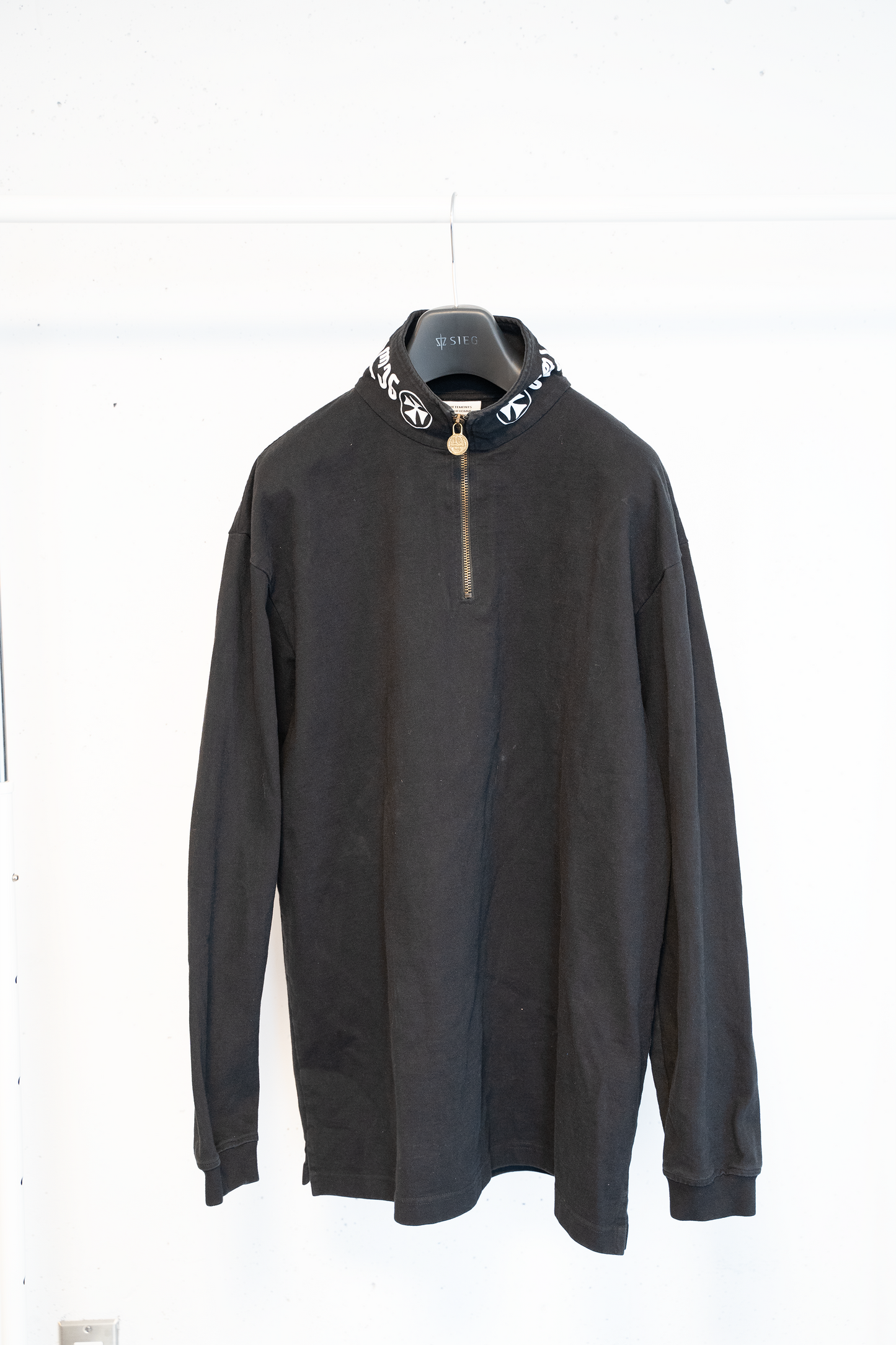 Vetements SS19 ‘Pewdiepie’ Georgian Cross Quarter Zip Sweater