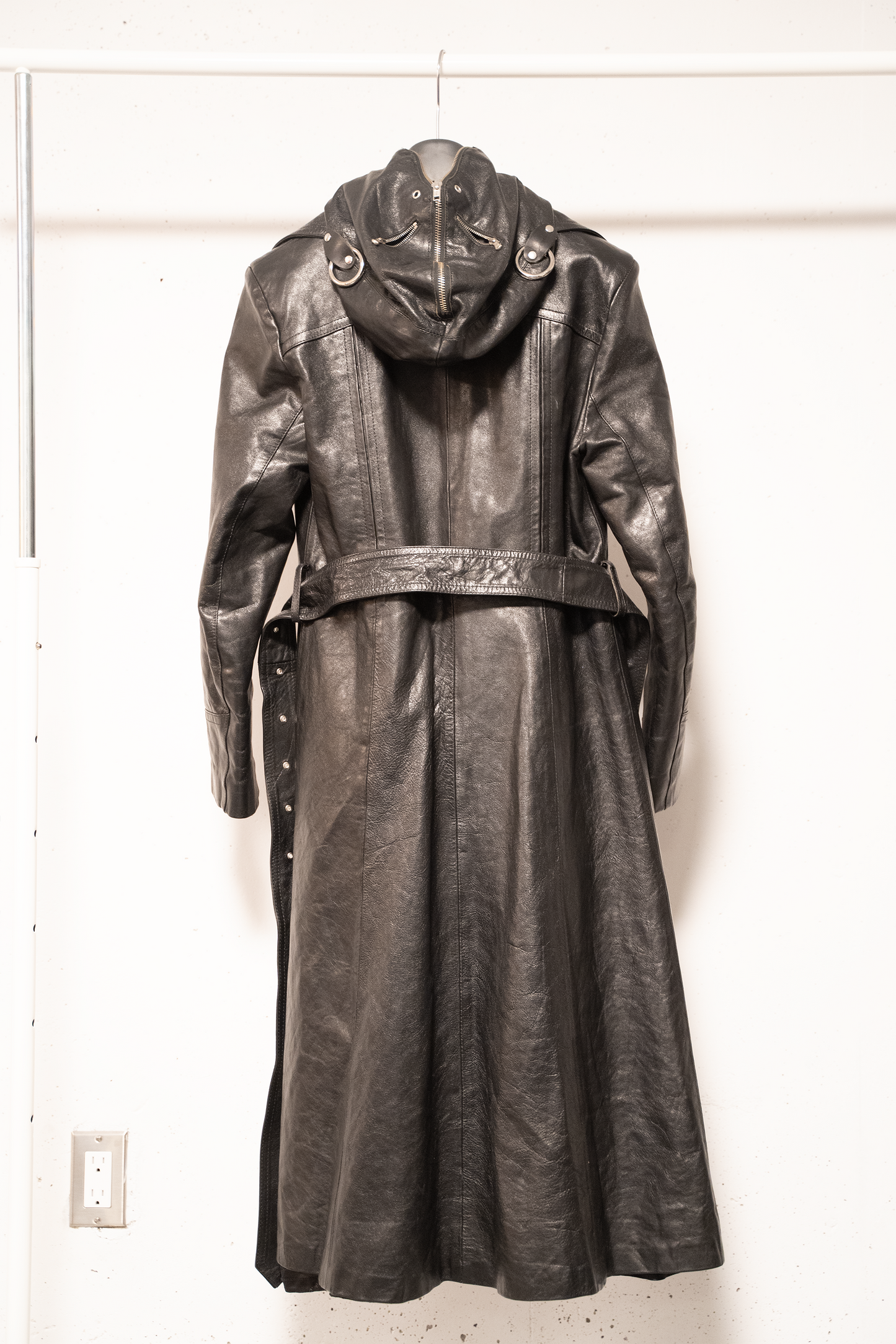 Vetements SS19 Leather Gimp Mask Trench Coat
